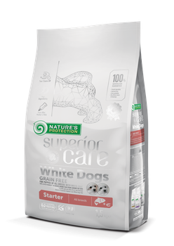 Сухой беззерновой корм для белых щенков всех пород(стартер) Nature's Protection SC White Dogs Starter,1.5 кг