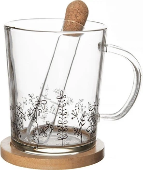 Чашка з заварником Orion Louka скляна 400 мл (8592381182847)