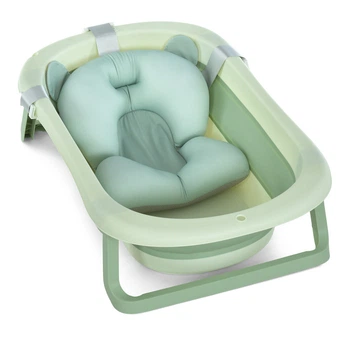 Детская Ванночка (ME 1151 PLUS Pale Green) с термометром, силикон, складная