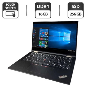 Ультрабук-трансформер Lenovo ThinkPad X13 Yoga Gen1 / 13.3" (1920x1080) IPS Touch / Intel Core i5-10210U (4 (8) ядра по 1.6 - 4.2 GHz) / 16 GB DDR4 / 256 GB SSD / Intel UHD Graphics / WebCam / Стилус / Windows 10 Pro б/у