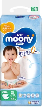 Детские подгузники Moony Размер XL 12-17 кг 44 шт (4903111235889)