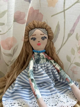Кукла текстильная. Игрушка. Ручная работа. Хендмейд. Для детей. "Маричка в голубом"