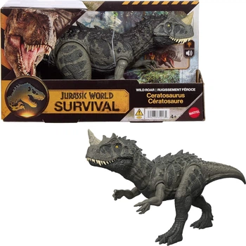 Динозавр Цератозавр со светом и звуком Мир юрского периода Jurassic World Survival Wild Roar Ceratosaurus Dinosaur Mattel (JKL77)