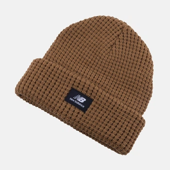 Коричневая шапка New Balance Waffle Knit Cuffed (LAH13033WWK)