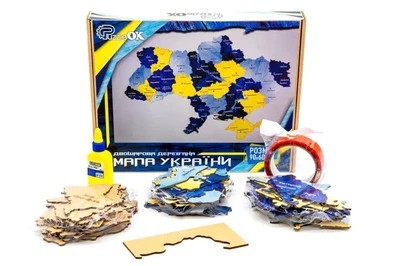 Деревянная карта Украины PuzzleOK настенная 60 x 90 см