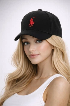 Молодежная кепка Поло (Polo) One-size 54-57см Черный с красным