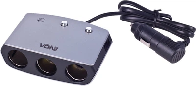 Розгалужувач прикурювача Voin SC-3005 3 виходи + 1 USB 2400 мА 12/24 В
