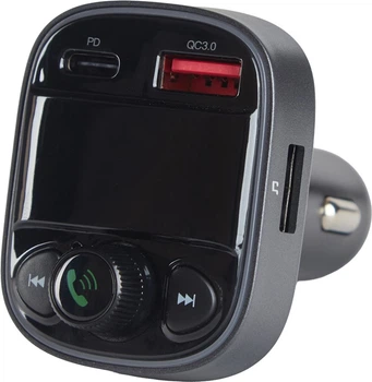 FM-трансмітер Voin W-3387, 12-24V 1 USB QC3.0, PD 18W, BT5.0, Hands free, вольтметр
