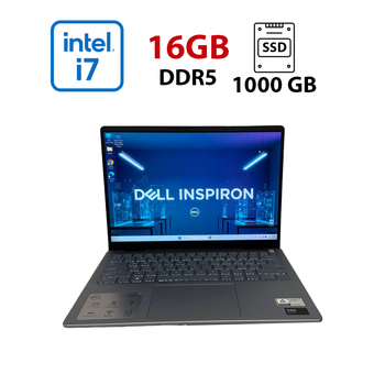 Ноутбук Dell Inspiron 7440 / 14" (2880x1800) IPS / Intel Core Ultra 7 155H (16 (22) ядер по 1.4 - 4.8 GHz) / 16 GB DDR5 / 1000 GB SSD / Intel Arc Graphics / WebCam б/в