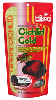 Корм Hikari Cichlid Gold large 250g, гранулы 7-8 мм для улучшения окраса цихлид