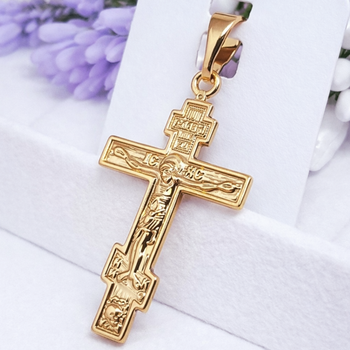 Крестик Xuping Jewelry длина 4см на цепочку до 5мм медицинское золото позолота 18К к292