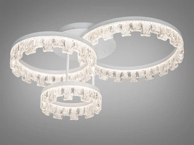 Потолочная люстра Diasha LED кольца белая, современный дизайн, мягкий свет MX78204/1+1+1WH