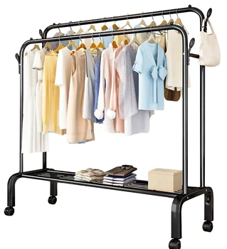 Wieszak wielofunkcyjny Hedo 81434 na ubrania wolnostojący 150 x 154 cm Czarny (5904041146091)