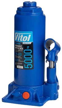 Домкрат гидравлический бутылочный Vitol 5 т чемодан 216-413 мм 4.35 кг (T90504S ДБ-05004К)