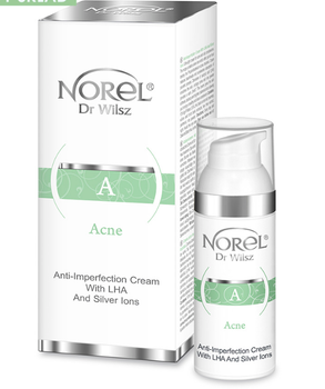 NOREL Acne — Крем від недосконалостей з LHA та іонами срібла для проблемної шкіри, 50 мл
