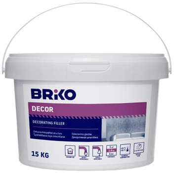 Szpachlówka Briko 51161207 Structura gruboziarnista 15 kg Biała (4770364110610)