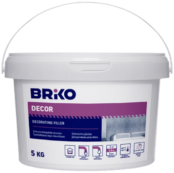 Szpachlówka Briko 51161205 Structura gruboziarnista 5 kg Biała (4770364111136)