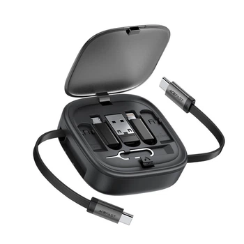 Кабель-рулетка AceFast J3 Multifunctional 4 in 1 (USB+Type-C To Type-C+Lightning+Micro) 60W 0.95m