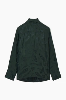 Блуза жіноча COS floral-jacquard bow blouse 1191336001 34 Зелений