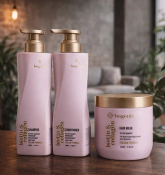 Набір Bogenia для волосся Biotin & Collagen (шампунь, кондиціонер, маска)