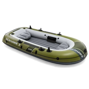 Двухместная надувная лодка Intex 66332 Seahawk 2, 236 х 114 х 41 см (весла, ручной насос). 3-х камерный