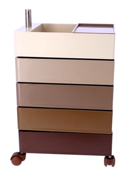 Шафка на колесах Hedo з 5 полицями Коричнева (3560238701416)