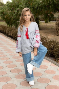 Вишиванка для дівчинки Trend Диво 152 Сірий (SOLDDYVO)