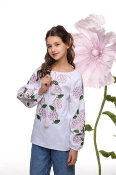 Вишиванка для дівчинки Trend Гортензія 140 Білий (SOLDGORTB)