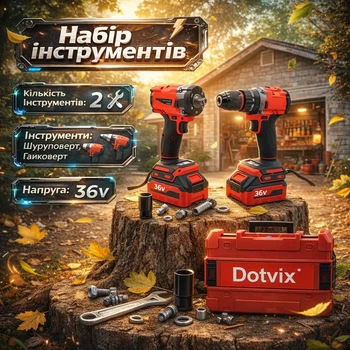 Акумуляторний набір інструментів 36V 2 в 1 у кейсі — шуруповерт та гайковерт