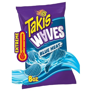 Острые чипсы Takis Blue Heat Waves Hot Chili & Lime Чили и Лайм 226г