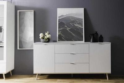 Комод GOTEBORG 51 (180x87x40 см), белый, с деревяными ножками