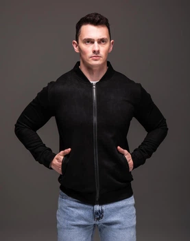 Бомбер чоловічий повсякденний у стилі casual XL чорний 4286478s4