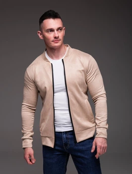 Бомбер чоловічий повсякденний у стилі casual M бежевий 4319343s2