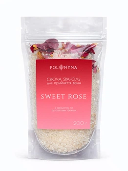 Шиммер соль для ванны «Sweet Rose» Spa с лепестками и ароматом розы, 200 г