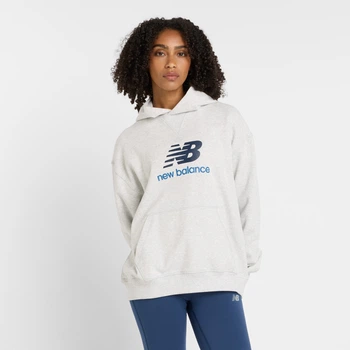 Женское серое худи New Balance Athletics French Terry Logo 34 (XS) (WT51501AHH)