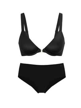 Женский комплект белья Victoria's Secret бюстгальтер и бесшовные трусики чики 1161526525 (Черный 34B/S)