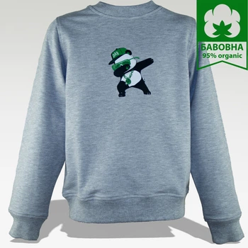Світшот дитячий з принтом Панда Dab Badger 140 Світлий меланж