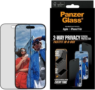 Гібридне скло Panzer Glass Ultra-Wide Fit Fastfit Privacy Glass для Apple iPhone Air (5715685030505)