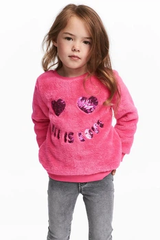 Джемпер H&M флісовий дівчинці 92/98 на 1/2 років малиновий
