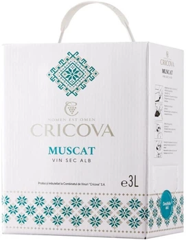 Вино Cricova Muscat біле сухе 3 л 12.5% (4840013007797)