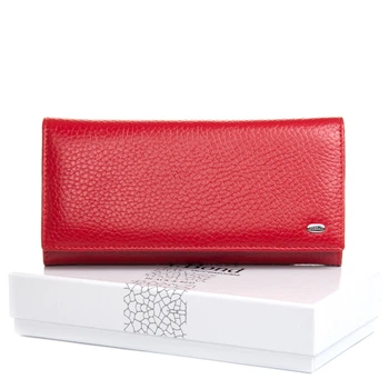 Женский большой облегченный кожаный кошелек Dr.Bond серии Black&Red PR-250824-40773 красно-черный