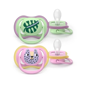 Пустушка Philips AVENT Ultra Air, 6-18 міс., Салатово-рожева (SCF087/13)