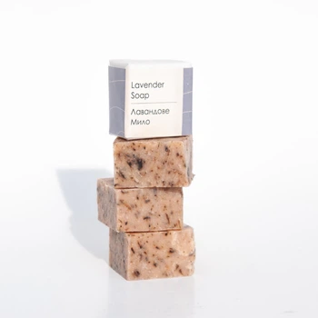 Натуральне мило ручної роботи з Карпат YARA NATURALS - Лавандове мило скраб 15 г