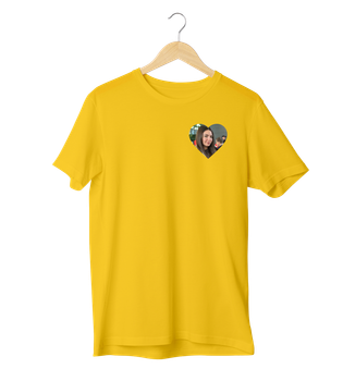 Футболка Ponty Shop з вашим фото "На серці" - Жовтий - 2XL