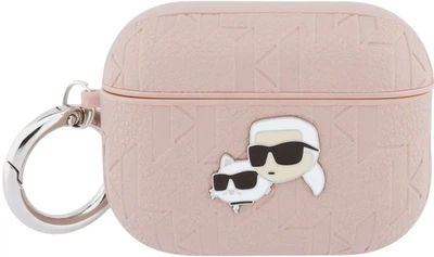 Чехол Karl Lagerfeld Monogram Karl and Choupette Head для Apple AirPods Pro 3 Pink (3666339574642)