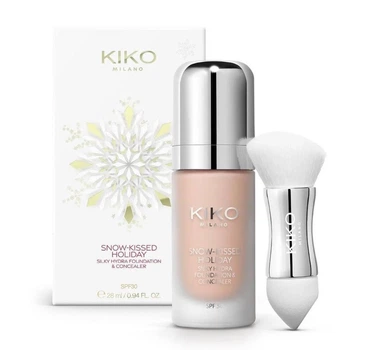 Тональний крем і консилер із SPF 30 Kiko Milano Snow-Kissed Holiday Silky Hydra Foundation & Concealer 01 Alabaster,28 мл