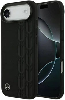 Панель Mercedes Leather Laurel Leaves MagSafe для iPhone Air Black (3666339507008)