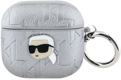 Чехол Karl Lagerfeld Monogram Karl Head Case для Apple AirPods 4 Silver (3666339452155)