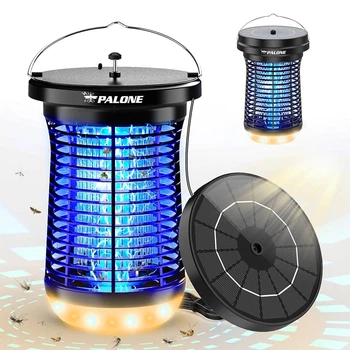 Лампа от комаров PALONE, электрическая, солнечная панель, 4500 В, USB-C зарядка