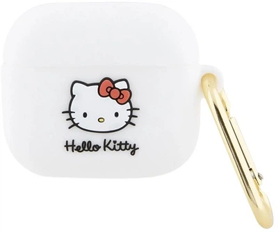 Чехол Hello Kitty Silicone 3D Kitty Head для Apple AirPods 3 White (3666339189785)